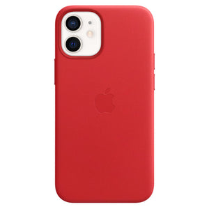 Оригинальный кожаный чехол iPhone 12 mini Red