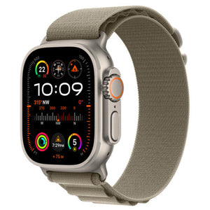 Apple Watch Ultra 2, 49mm, Natural Titanium, Alpine Loop Olive - Olive S