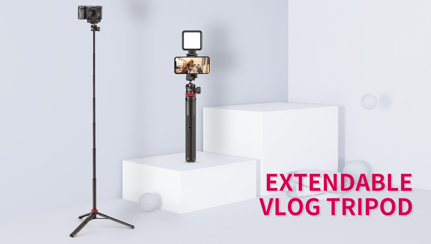 Stativ Ulanzi MT-44 negru extensibil 146 cm pentru vlog