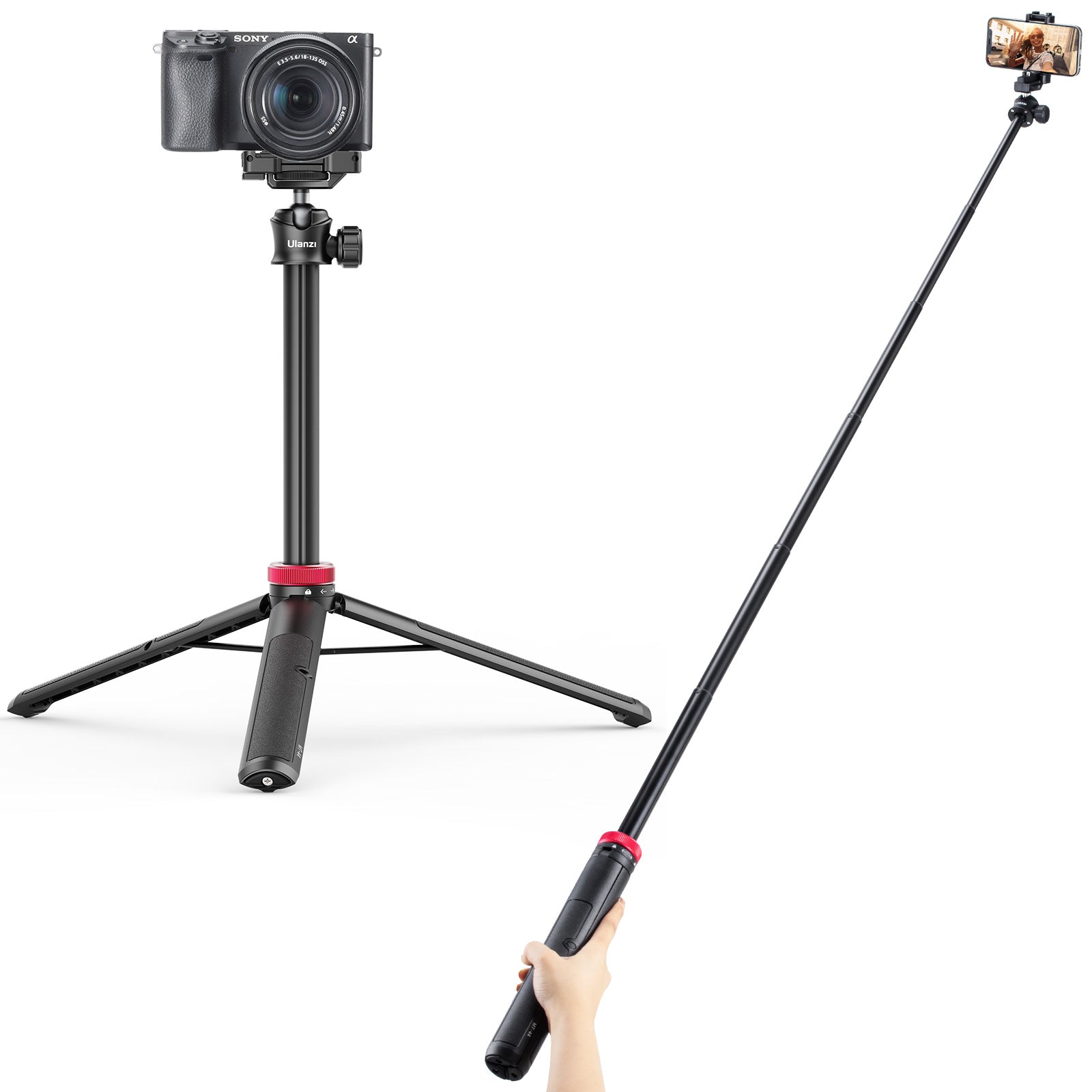 Stativ Ulanzi MT-44 negru extensibil 146 cm pentru vlog