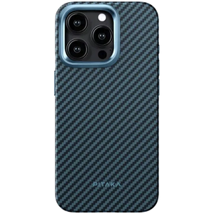 Чехол PITAKA с MagSafe iPhone 15 Pro Military-Grade Protective Carbon - Black/Blue