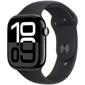 Apple Watch Series 10 GPS 46mm Jet Black, bratara Sport Black M/L