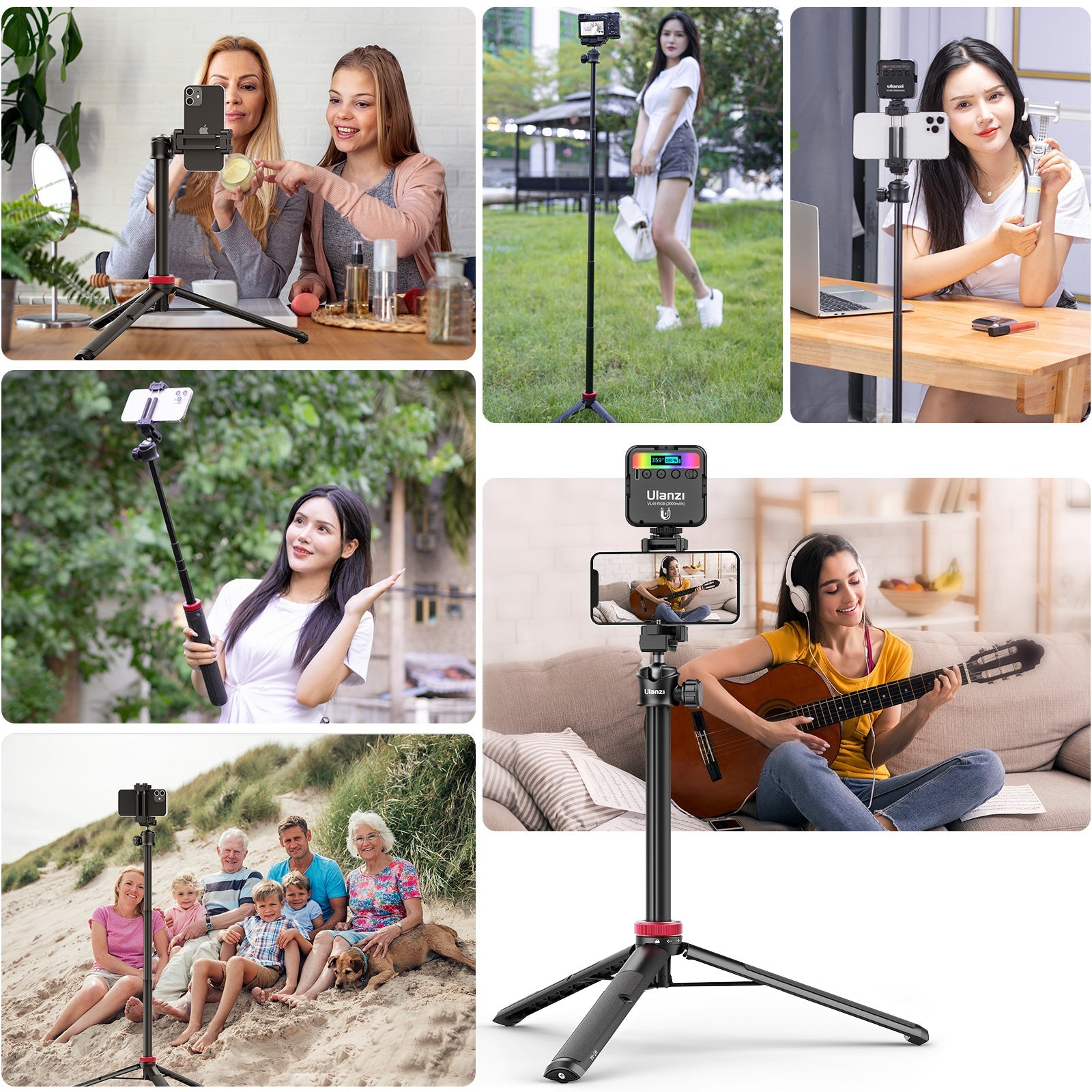 Stativ Ulanzi MT-44 negru extensibil 146 cm pentru vlog