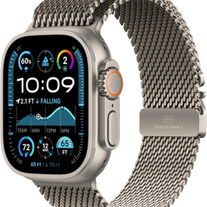 Ремешок Apple Watch Ultra Natural Titanium 44/45/46/49mm Milanese Loop - Natural Titanium M
