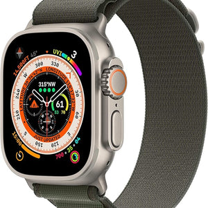 Apple Watch Ultra 2, 49mm, Natural Titanium, Green Alpine Loop M