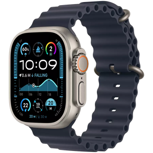 Apple Watch Ultra 2, 49mm, Natural Titanium, Navy Ocean Band