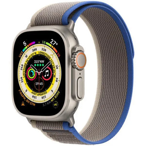 Apple Watch Ultra 2, 49mm, Natural Titanium, Blue/Gray Trail Loop - Blue/Gray S/M
