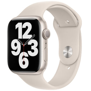 Apple Watch Series 7 GPS 45mm Silver Aluminium Case with Starlight Sport Band