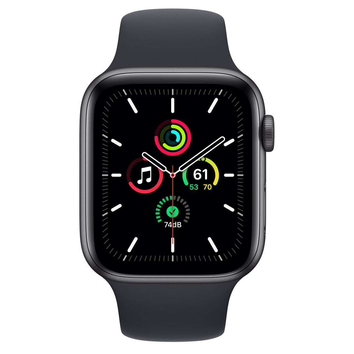 Apple Watch SE GPS, 44mm Space Grey Aluminium Case with Midnight Sport Band