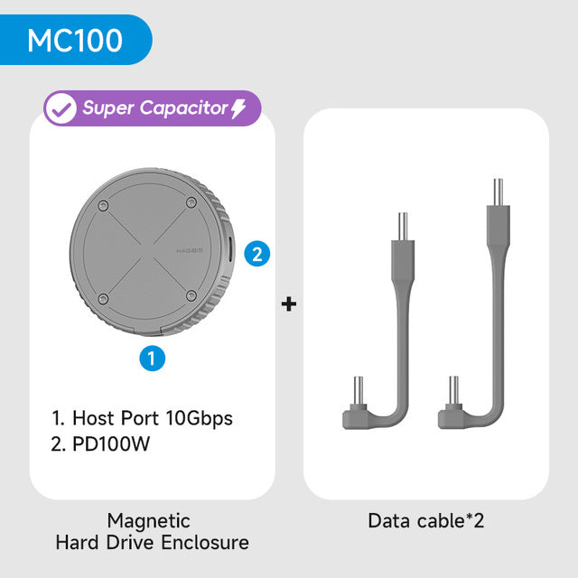 Hagibis Magnetic M.2 2230 NVMe SSD Enclosure Magsafe SSD Case USB C 3.2 Gen2 to NVMe PCI-E for iPhone 16 Pro Max ProRes MacBook