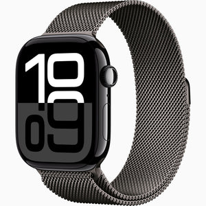 Apple Watch Series 10 GPS 46mm Jet Black, Milanese Loop Slate M/L