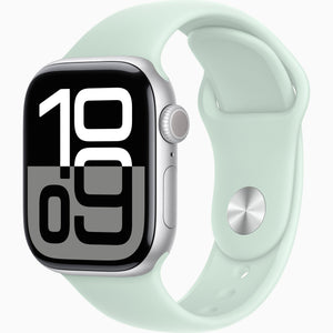 Apple Watch Series 10 GPS 42mm Silver, bratara Aquamarine S/M