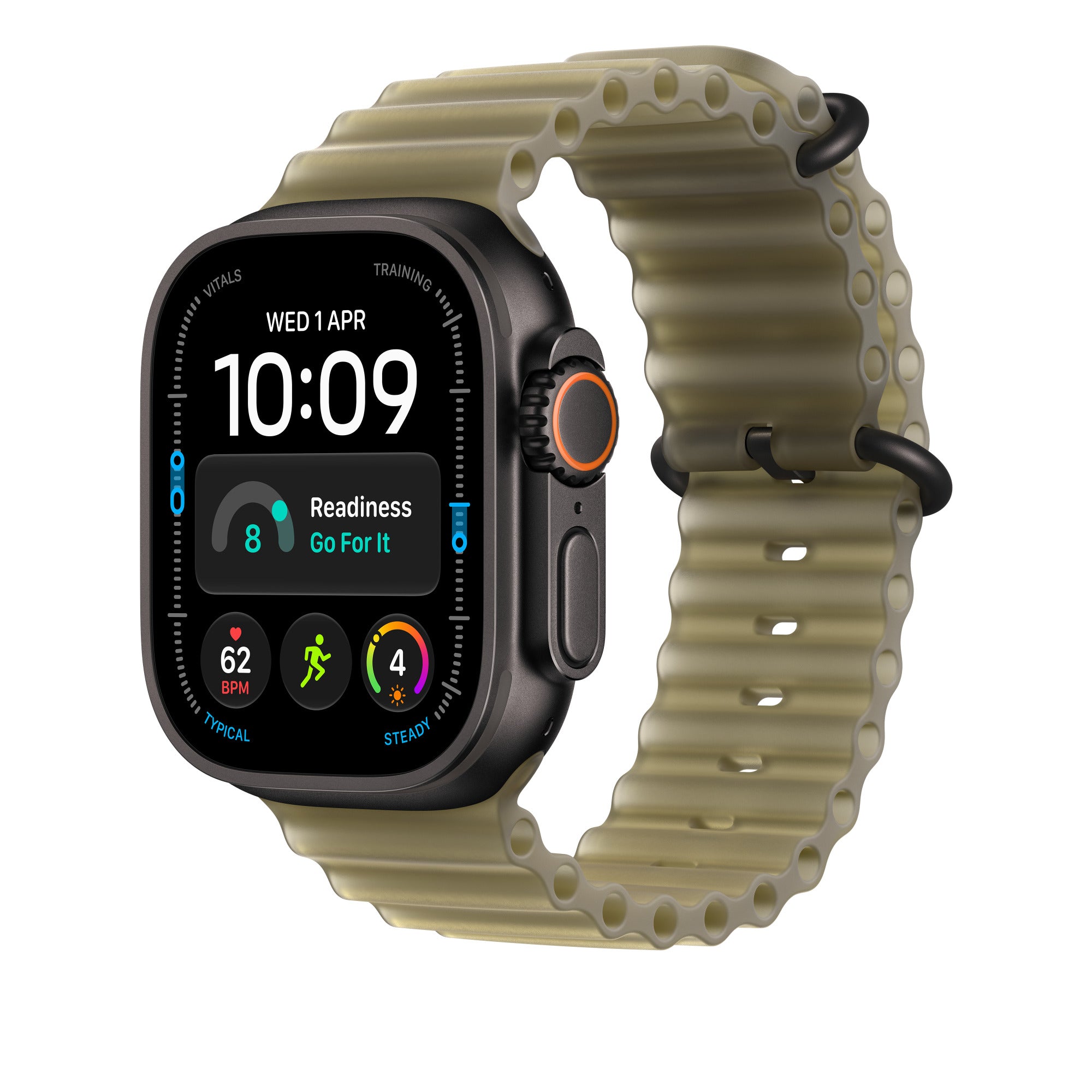 Curea Apple Watch Translucent Kelp/Black Ocean Band, pe Apple Watch Ultra, lateral, iRestore Chișinău