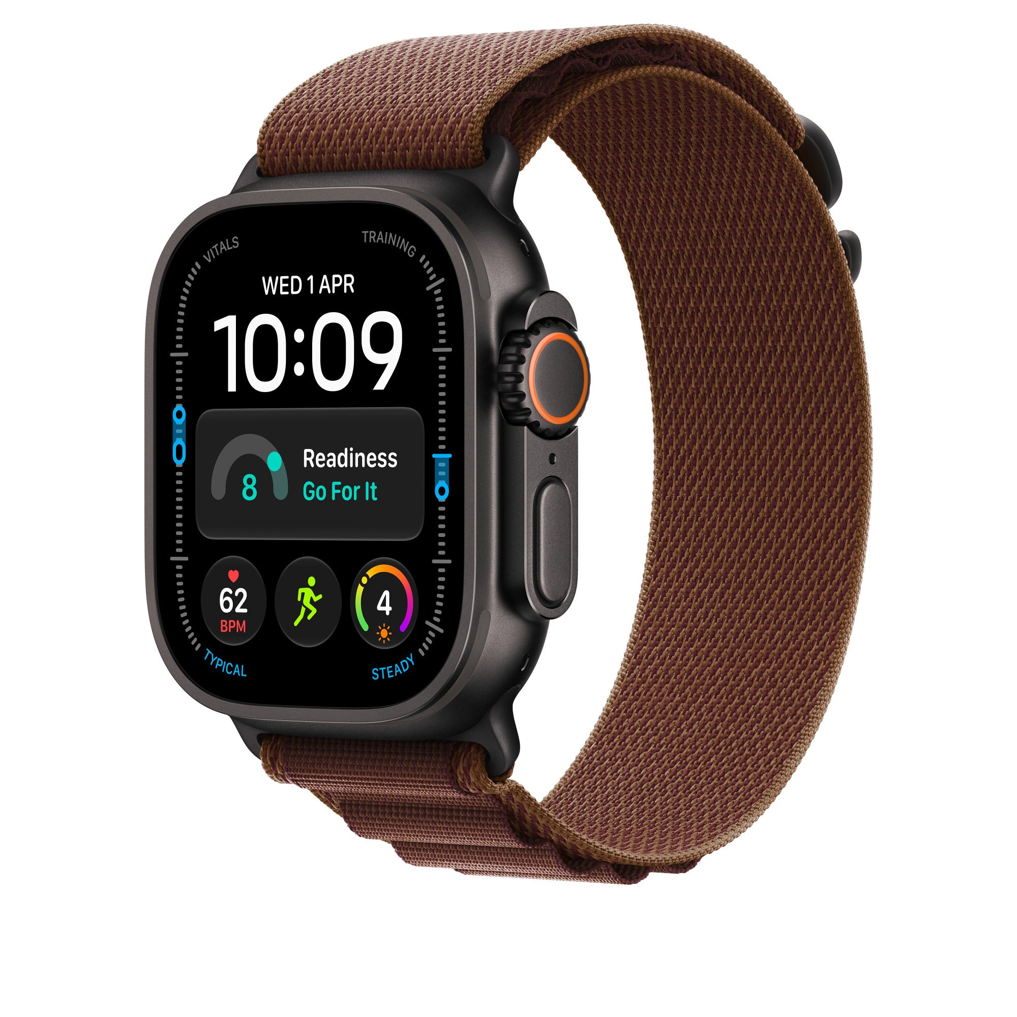 Curea Apple Watch Burgundy/Black Alpine Loop L, pe Apple Watch Ultra, lateral, iRestore Chișinău