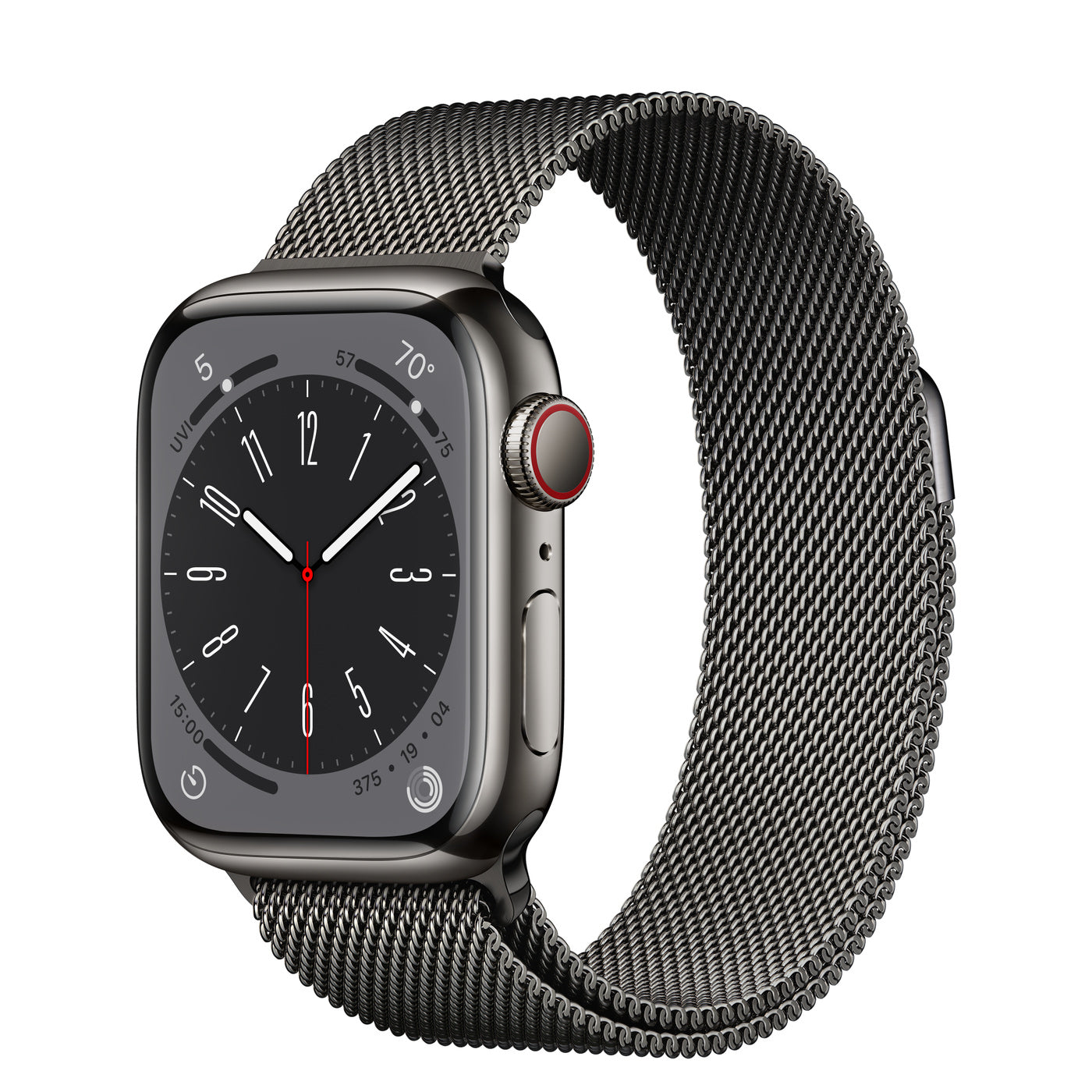 Apple Watch Series 8 Graphite Stainless Steel Case with Milanese Loop 45MM