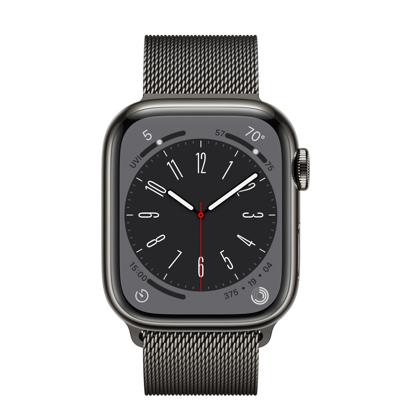 Apple Watch Series 8 Graphite Stainless Steel Case with Milanese Loop 45MM