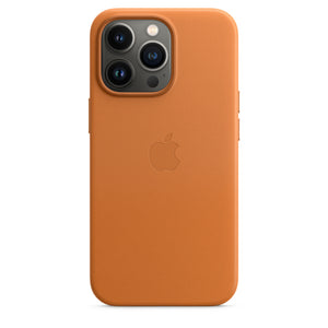 Оригинальный кожаный чехол iPhone 13 Pro - Золотисто-коричневый