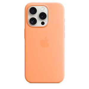 Оригинальный силиконовый чехол Apple iPhone 15 Pro - Апельсиновый сорбет