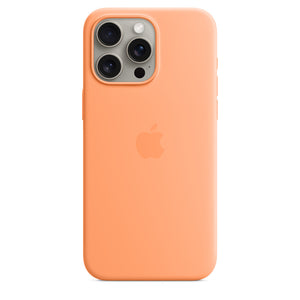 Оригинальный силиконовый чехол Apple iPhone 15 Pro Max - Апельсиновый сорбет
