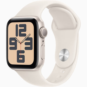Apple Watch SE GPS, 40mm Starlight Aluminum Case with Starlight Sport Band S/M