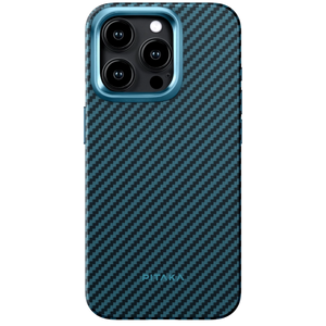 Husă PITAKA cu MagSafe iPhone 15 Pro Max Military-Grande Protective Carbon - Black/Blue