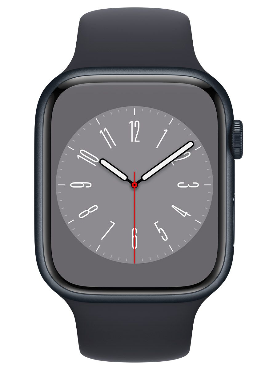 Apple Watch Series 8 Midnight Cel в алюминиевом корпусе со спортивным ремешком, 45 мм