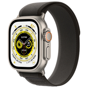 Apple Watch Ultra, 49mm, Natural Titanium, Black/Gray Trail Loop M/L
