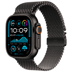 Apple Watch Ultra 2, 49mm, Black Titanium, Milanese Loop - Black Titanium S