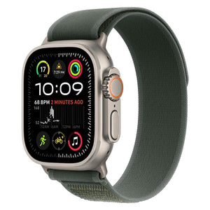 Apple Watch Ultra 2, 49mm, Natural Titanium, Green Trail Loop S/M