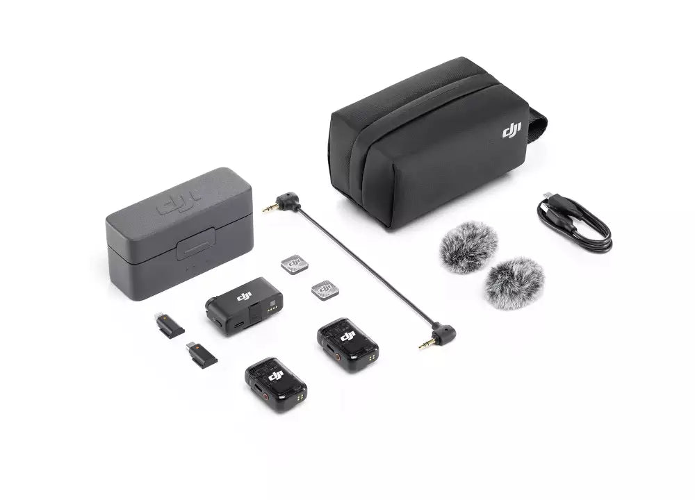 DJI Mic 2 Sistem de microfon digital compact pentru 2 persoane/Înregistrator pentru cameră și smartphone (2,4 GHz)