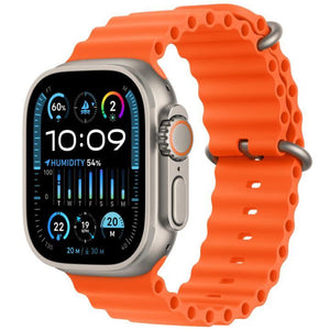 Apple Watch Ultra 2, 49mm, Natural Titanium, Orange Ocean Band