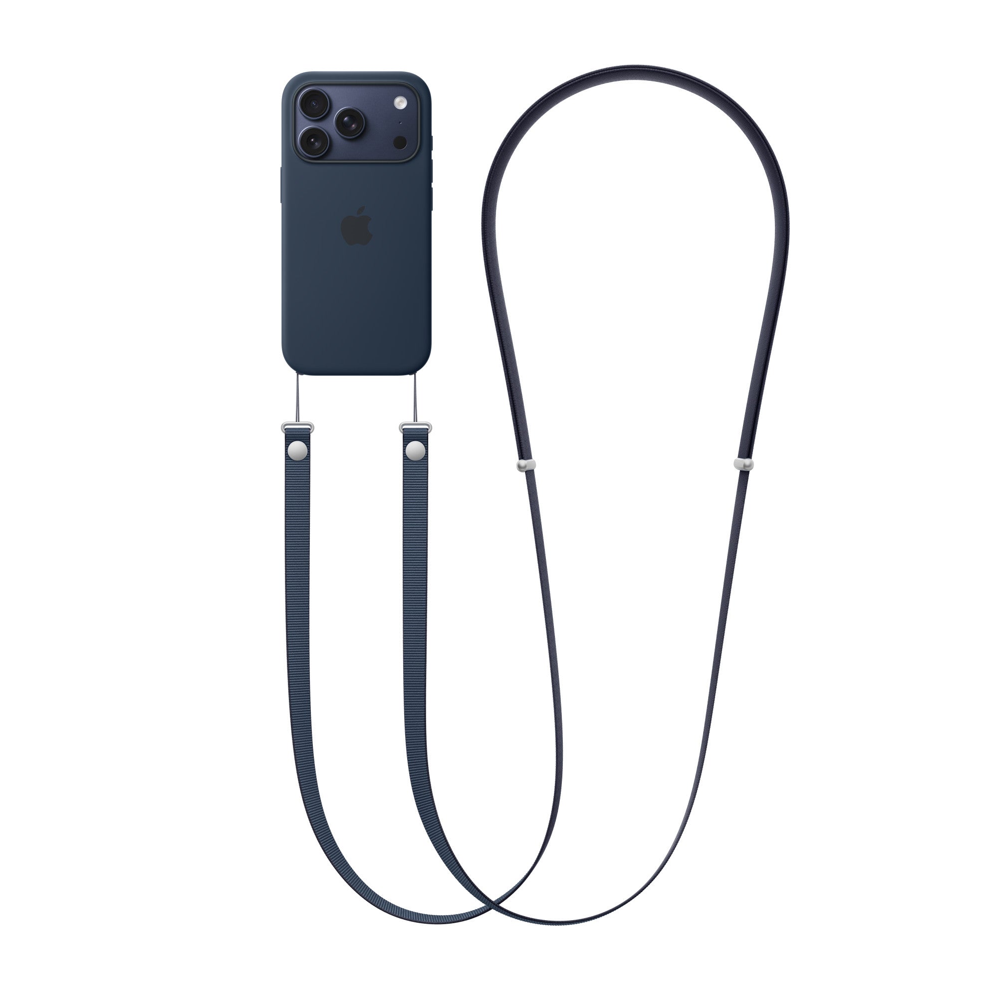 Apple Crossbody Strap Blue atasat la husa iPhone, iRestore