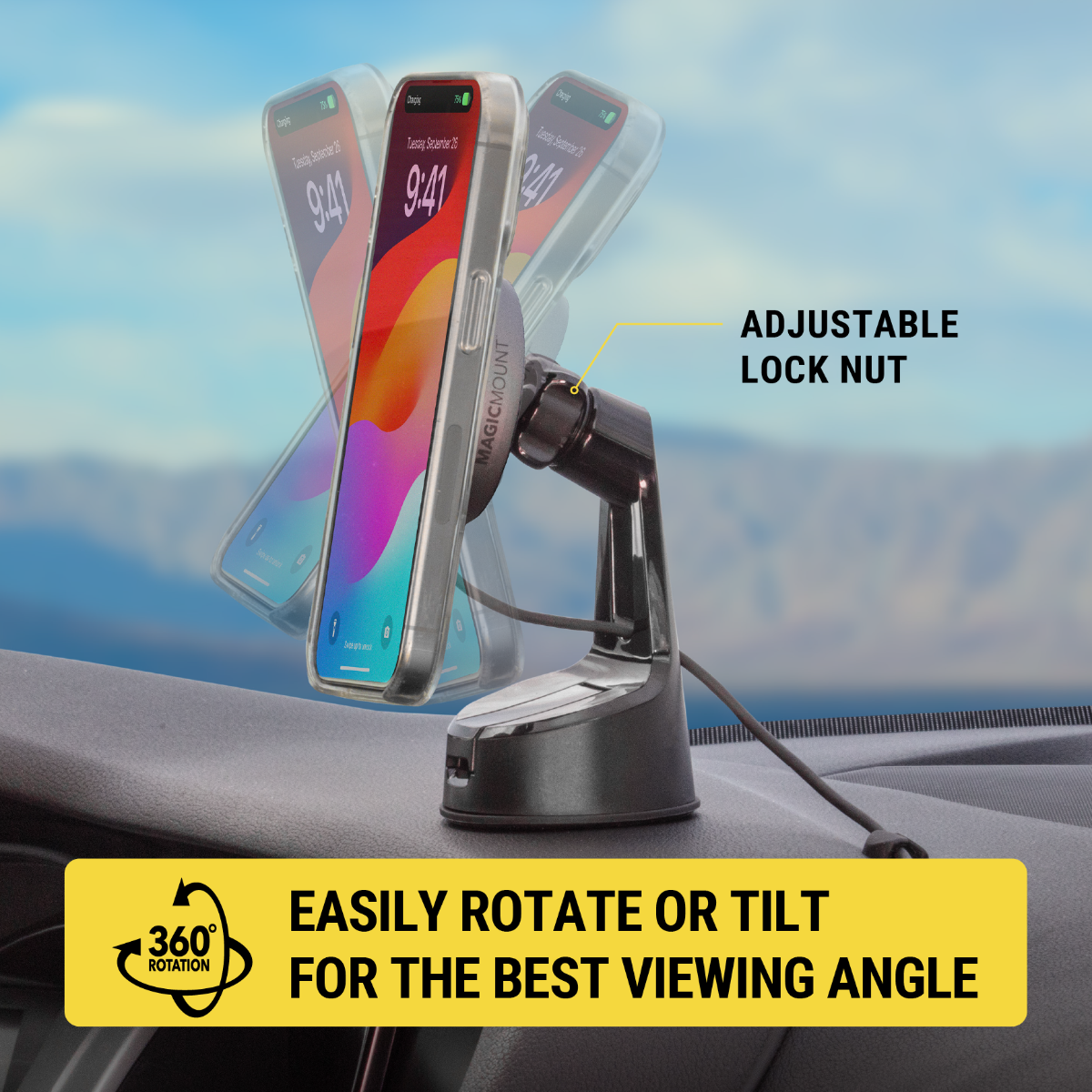 Suport auto Scosche MagicMount Charge Pro MagSafe Qi2, iRestore Chișinău