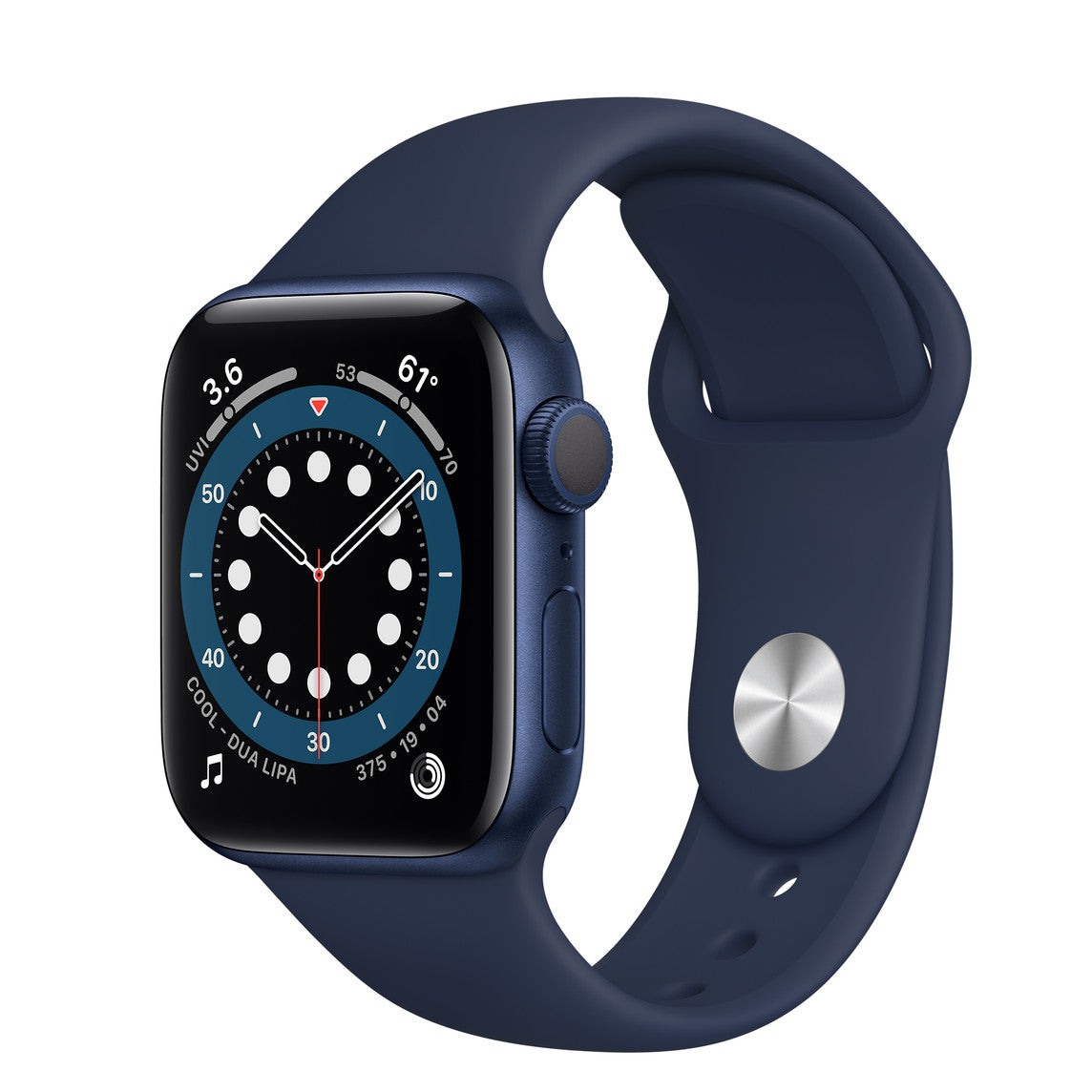 Apple Watch Series 6 GPS, 44mm Blue Aluminum Case with Deep Navy Sport Band