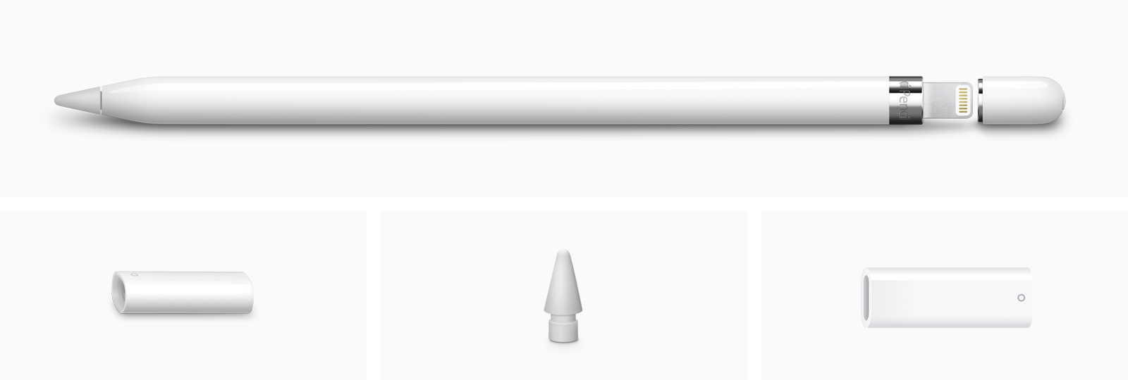 Apple Pencil, Lightning adapter, extra tip and USB-C to Apple Pencil Adapter